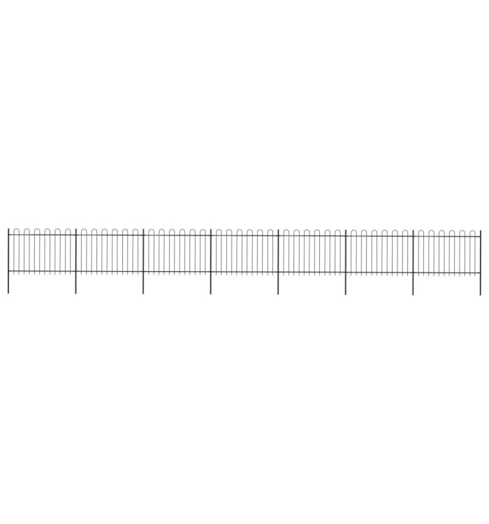 Clôture de jardin avec dessus en cerceau Acier 11,9x1,2 m Noir | Mobilier & Déco