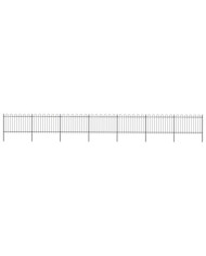 Clôture de jardin avec dessus en cerceau Acier 11,9x1,2 m Noir | Mobilier & Déco