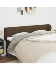 Tête de lit avec oreilles Marron foncé 183x23x78/88 cm Tissu | Mobilier & Déco