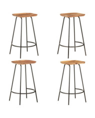 Tabourets de bar lot de 4 bois d'acacia solide | Mobilier & Déco