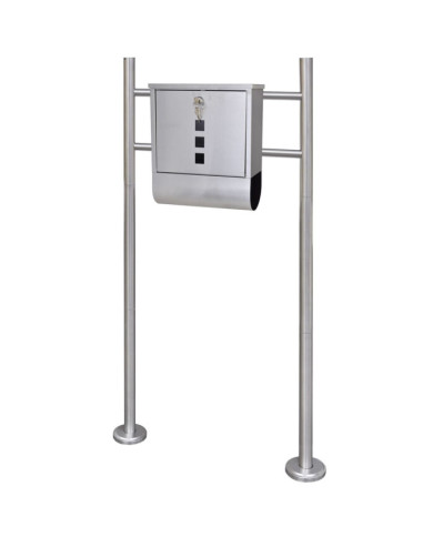 Boîte à lettre sur support en acier inoxydable | Mobilier & Déco