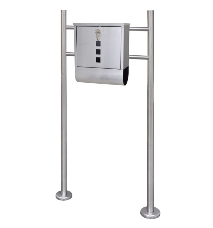 Boîte à lettre sur support en acier inoxydable | Mobilier & Déco