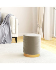 Tabouret de rangement rond Gris foncé Velours | Mobilier & Déco