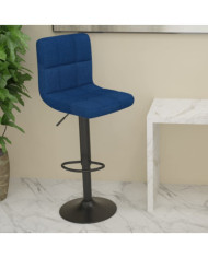 Tabouret de bar Bleu Tissu | Mobilier & Déco