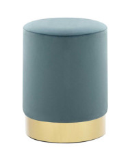 Tabouret Bleu clair et doré Velours | Mobilier & Déco