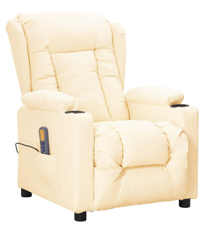Fauteuil de massage Crème Similicuir | Mobilier & Déco