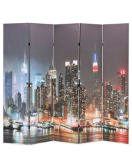 Cloison de séparation pliable 200x170 cm New York la nuit | Mobilier & Déco