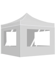 Tente de réception pliable avec parois Aluminium 2x2 m Blanc | Mobilier & Déco