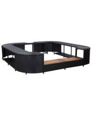 Cadre de spa carré Noir 268x268x55 cm Résine tressée | Mobilier & Déco