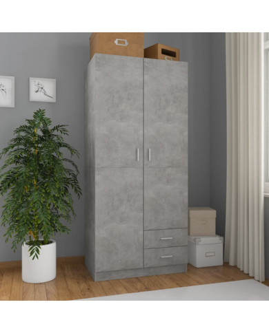 Garde-robe Gris béton 80x52x180 cm Aggloméré | Mobilier & Déco