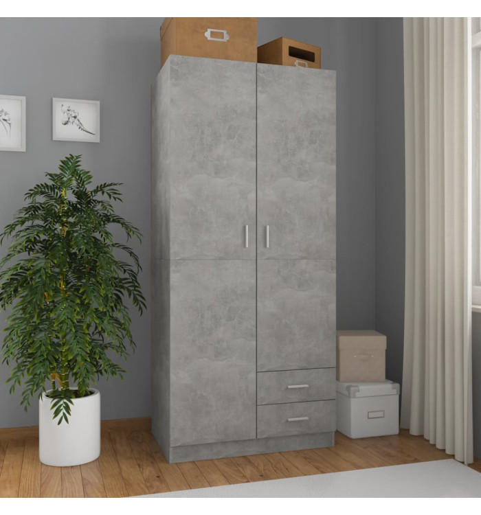 Garde-robe Gris béton 80x52x180 cm Aggloméré | Mobilier & Déco