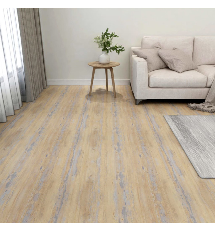 Dalles de plancher autoadhésives 55 pcs PVC 5,11 m² marron | Mobilier & Déco