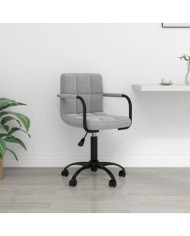 Chaise pivotante de bureau Gris clair Velours | Mobilier & Déco