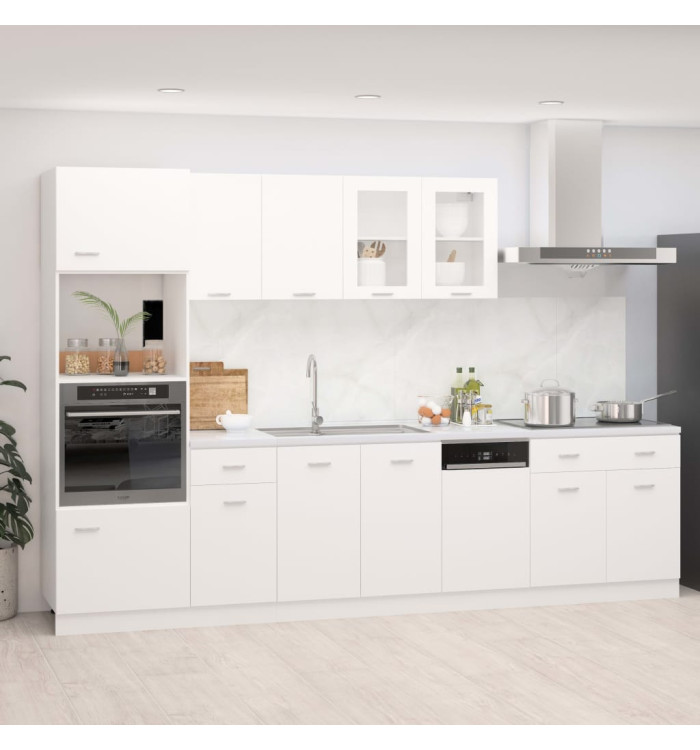 Ensemble de meubles de cuisine 7 pcs Blanc Aggloméré | Mobilier & Déco