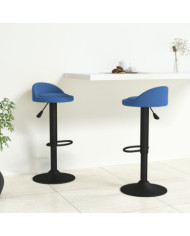 Tabourets de bar lot de 2 bleu velours | Mobilier & Déco