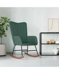 Chaise à bascule Vert foncé Velours | Mobilier & Déco
