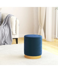 Tabouret de rangement rond Bleu Velours | Mobilier & Déco