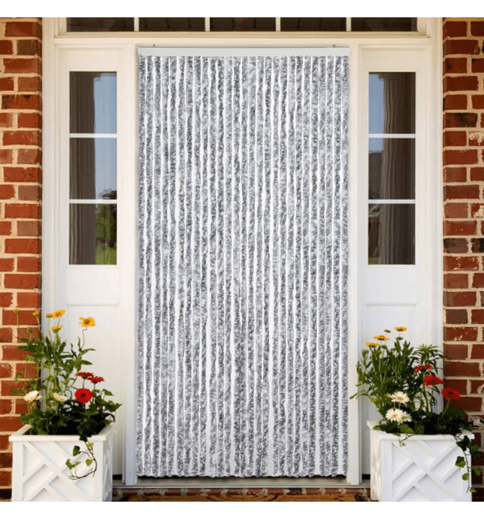 Moustiquaire blanc et gris 118x220 cm chenille | Mobilier & Déco