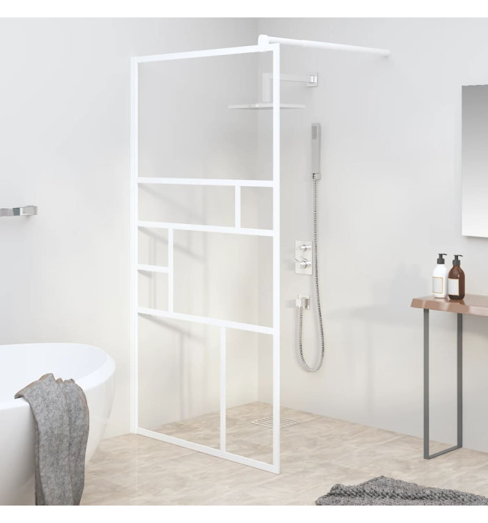 Paroi de douche 115x195 cm ESG Verre Blanc | Mobilier & Déco