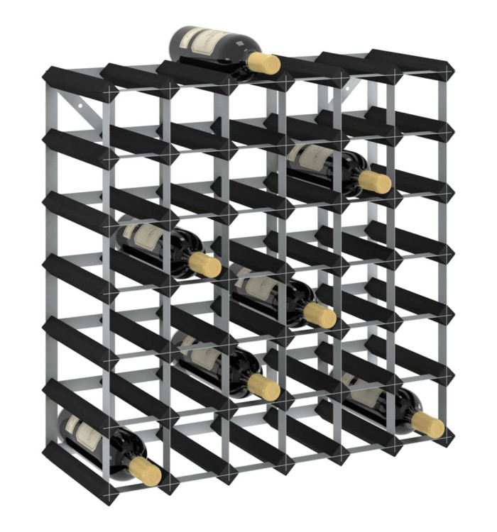 Casier à bouteilles pour 42 bouteilles Noir Bois de pin solide | Mobilier & Déco