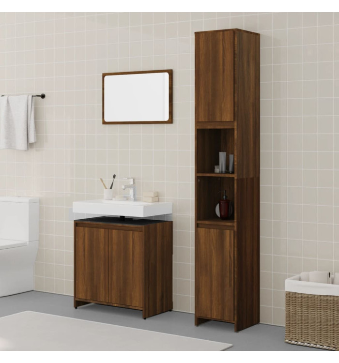 Ensemble de meubles de salle de bain 3 pcs Chêne marron | Mobilier & Déco