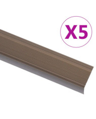 Nez de marche Forme en L 5 pcs Aluminium 100 cm Marron | Mobilier & Déco