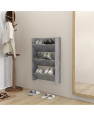 Armoire à chaussures murale Gris béton 60x18x90 cm Aggloméré | Mobilier & Déco
