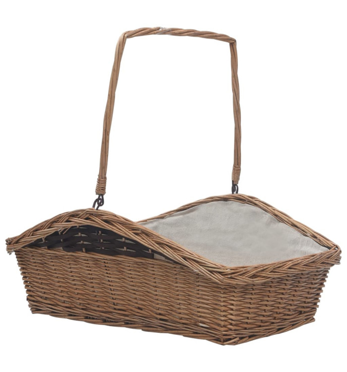 Panier à bois de chauffage avec poignée 61,5x46,5x58 cm Marron | Mobilier & Déco