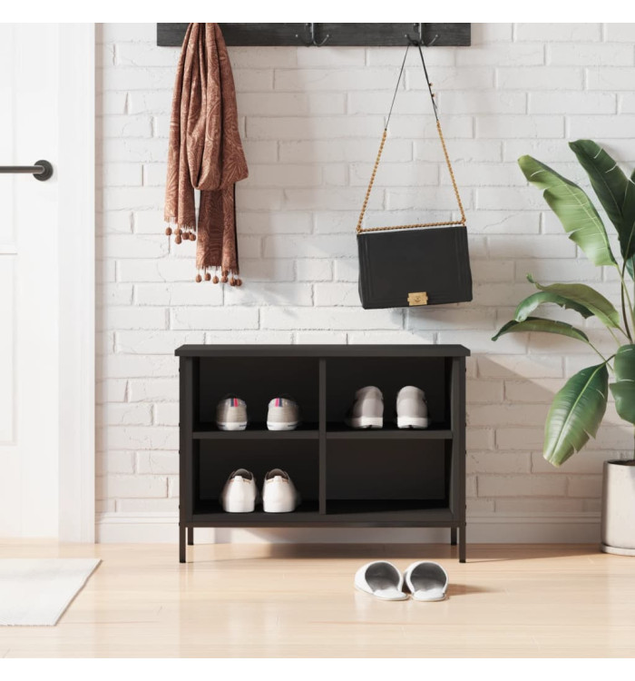 Armoire à chaussures noir 69x35x50 cm bois d'ingénierie | Mobilier & Déco