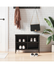 Armoire à chaussures noir 69x35x50 cm bois d'ingénierie | Mobilier & Déco