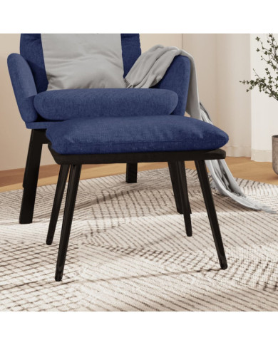 Repose-pied Bleu 45x29,5x35 cm Tissu et similicuir | Mobilier & Déco