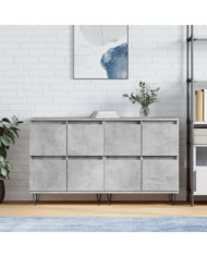 Buffets 2 pcs gris béton bois d'ingénierie | Mobilier & Déco