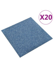 Dalles de tapis de sol 20 pcs 5 m² 50x50 cm Bleu | Mobilier & Déco