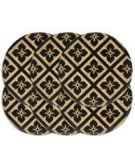 Napperons 6 pcs Noir 38 cm Rond Jute | Mobilier & Déco