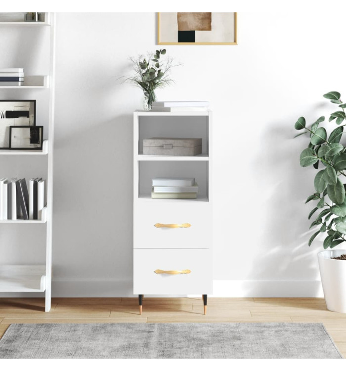 Buffet blanc 34,5x34x90 cm bois d'ingénierie | Mobilier & Déco