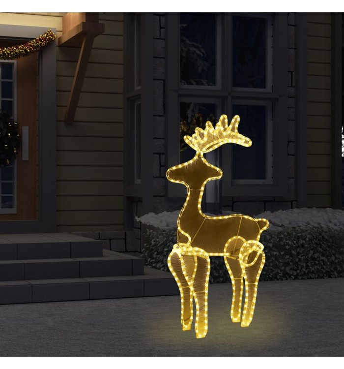 Décoration de Noël de renne avec maille 306 LED 60x24x89 cm | Mobilier & Déco