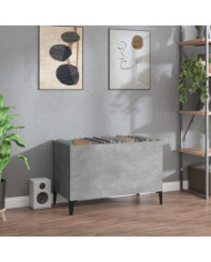 Armoire à disques gris béton 74,5x38x48 cm bois d'ingénierie | Mobilier & Déco