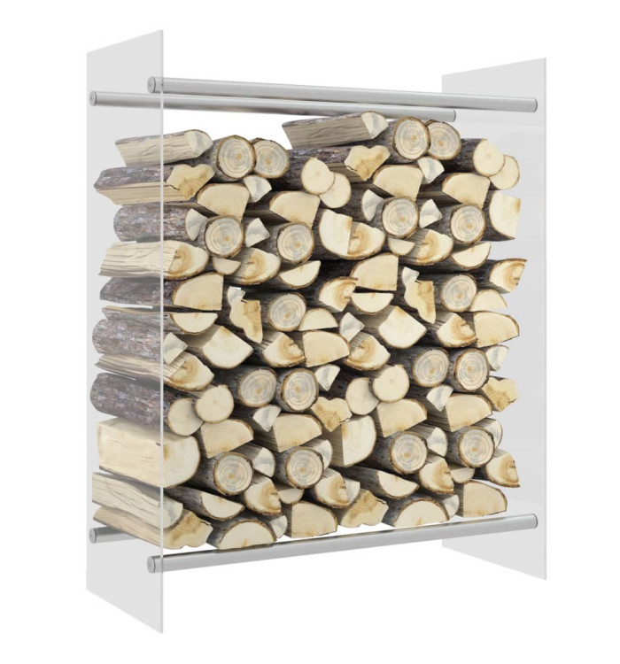 Portant de bois chauffage Transparent 80x35x100 cm Verre trempé | Mobilier & Déco