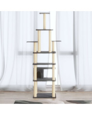 Arbre à chat avec griffoirs en sisal Gris foncé 183 cm | Mobilier & Déco