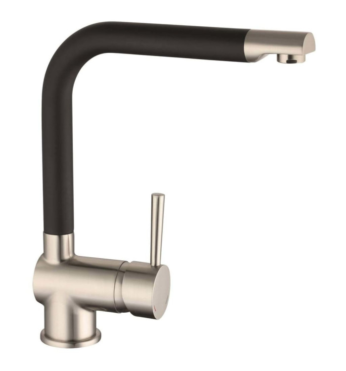 SCHÜTTE Mitigeur d'évier RIO acier inoxydable et noir mat | Mobilier & Déco