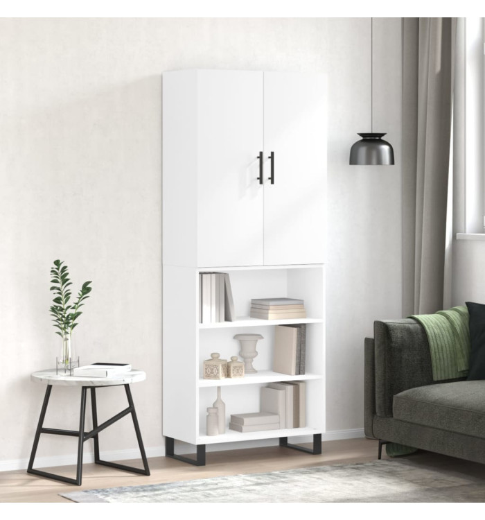 Buffet haut Blanc 69,5x34x180 cm Bois d'ingénierie | Mobilier & Déco