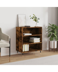 Buffet chêne fumé 57x35x70 cm bois d'ingénierie | Mobilier & Déco