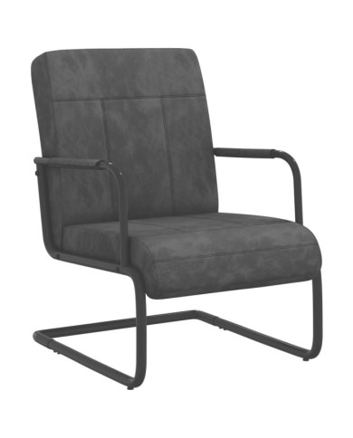 Chaise cantilever Gris foncé Velours | Mobilier & Déco