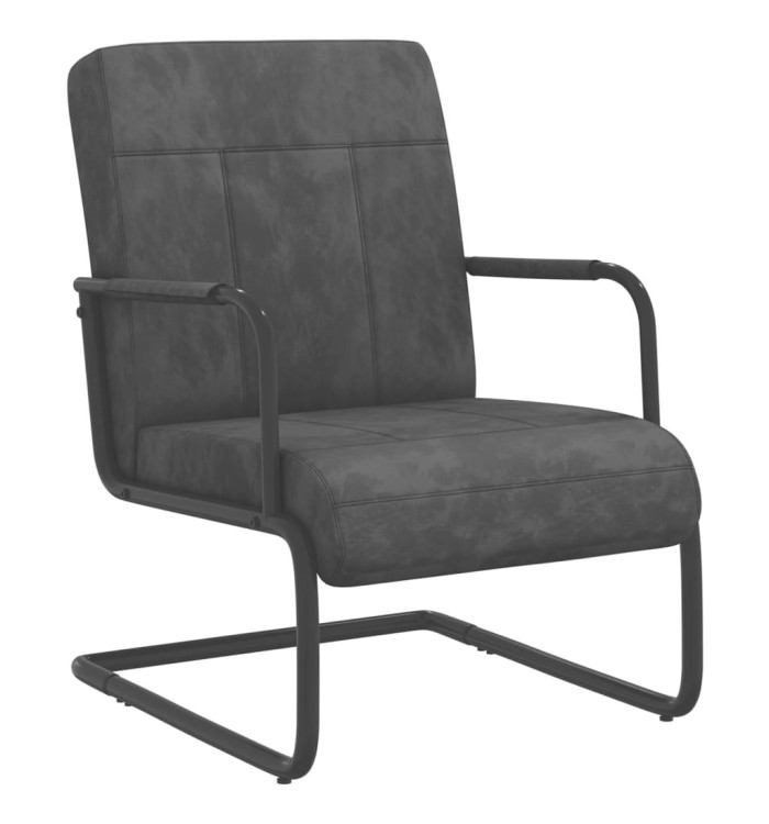 Chaise cantilever Gris foncé Velours | Mobilier & Déco
