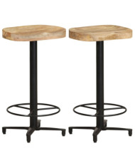 Tabourets de bar lot de 2 66 cm bois de manguier massif | Mobilier & Déco