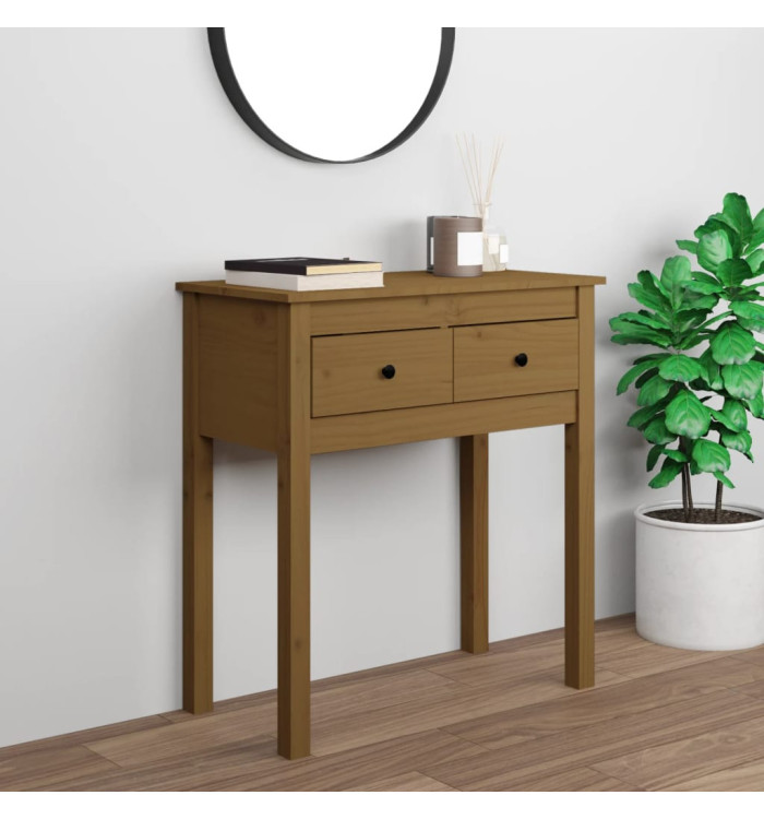 Table console Marron miel 70x35x75 cm Bois massif de pin | Mobilier & Déco