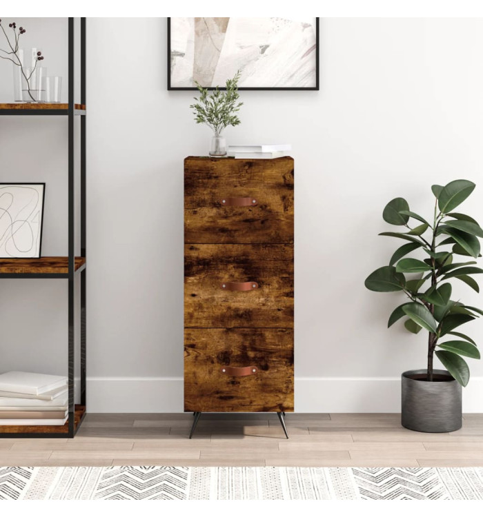Buffet Chêne fumé 34,5x34x90 cm Bois d'ingénierie | Mobilier & Déco