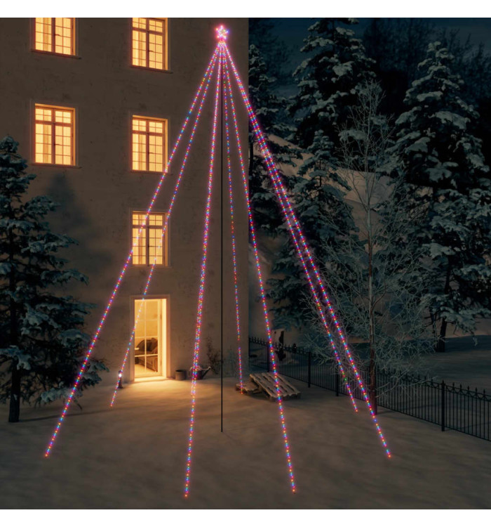 Sapin de Noël à LED Int/Extérieur 1300 LED colorées 8 m | Mobilier & Déco