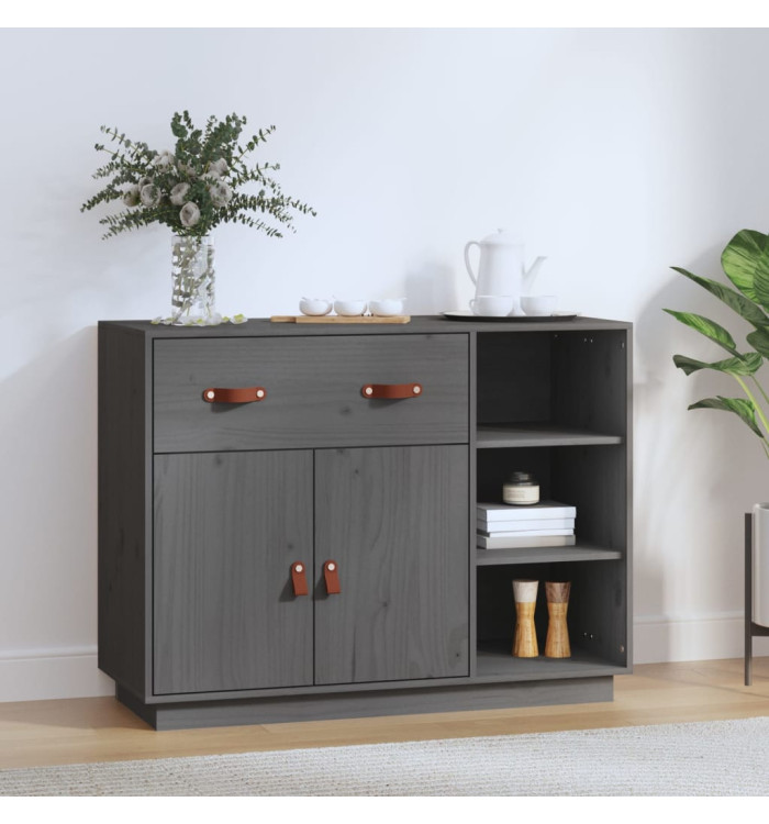 Buffet Gris 98,5x40x75 cm Bois massif de pin | Mobilier & Déco