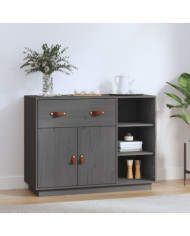 Buffet Gris 98,5x40x75 cm Bois massif de pin | Mobilier & Déco